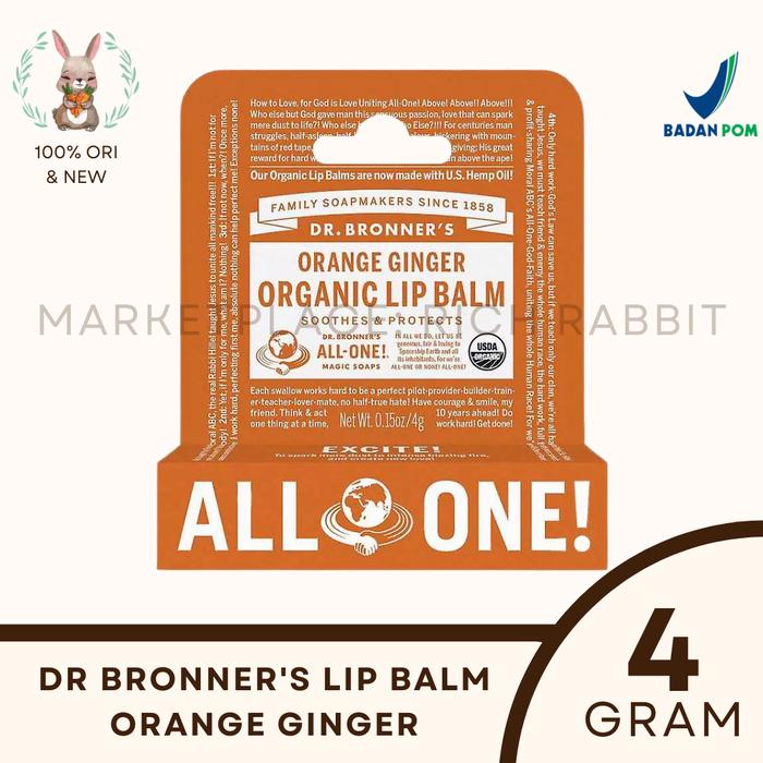 Gambar Dr Bronner's Bronner Bronners Lip Balm Pelembab Bibir 4 gr - Orange Ginger dari Rich Rabbit undefined Tokopedia