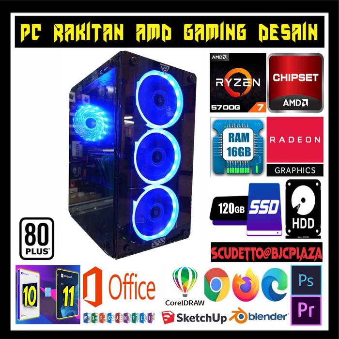 Gambar PC GAMING RYZEN 7 5700G / DDR4 16GB /PSU 400W 80+ / CASE GAMING - 8GB dari scudetto-1 undefined Tokopedia