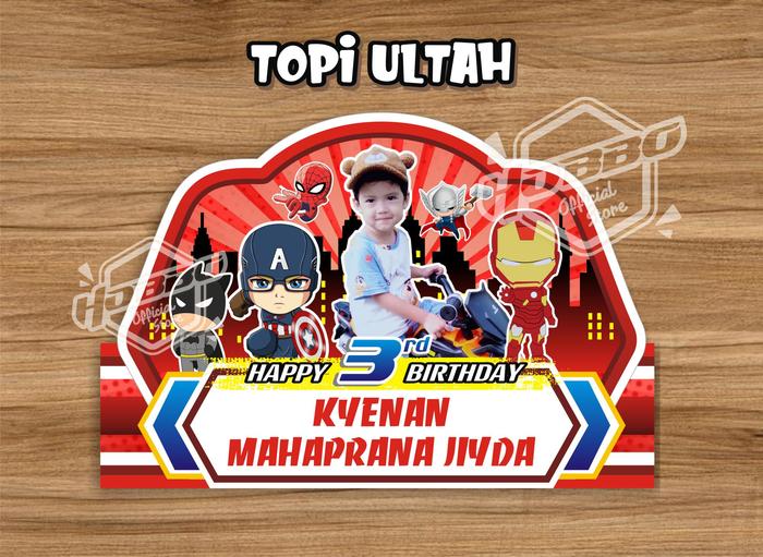 Gambar Topi Ulang Tahun Murah - Topi Pesta Ultah Anak Custom Karakter & Foto dari Hobbo Official undefined Tokopedia