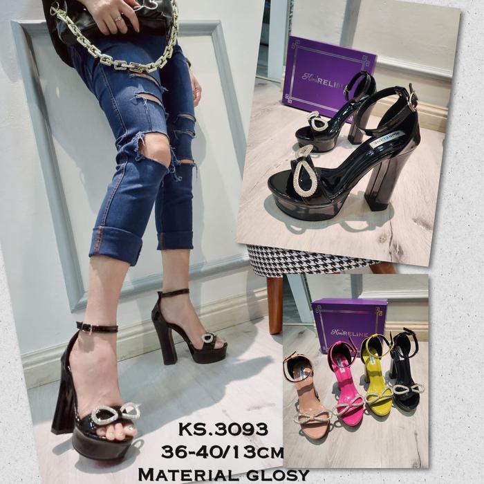 Gambar Sepatu Heels Wanita tinggi hak 13 cm code 3093 - Hitam, 36 dari Sinlen09 undefined Tokopedia