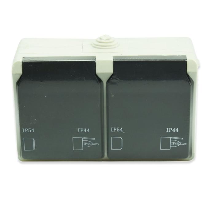 Gambar GAO SCHUKO stop kontak saklar socket dinding outdoor colokan listrik - 2 socket dari Toko Fadillah01 undefined Tokopedia