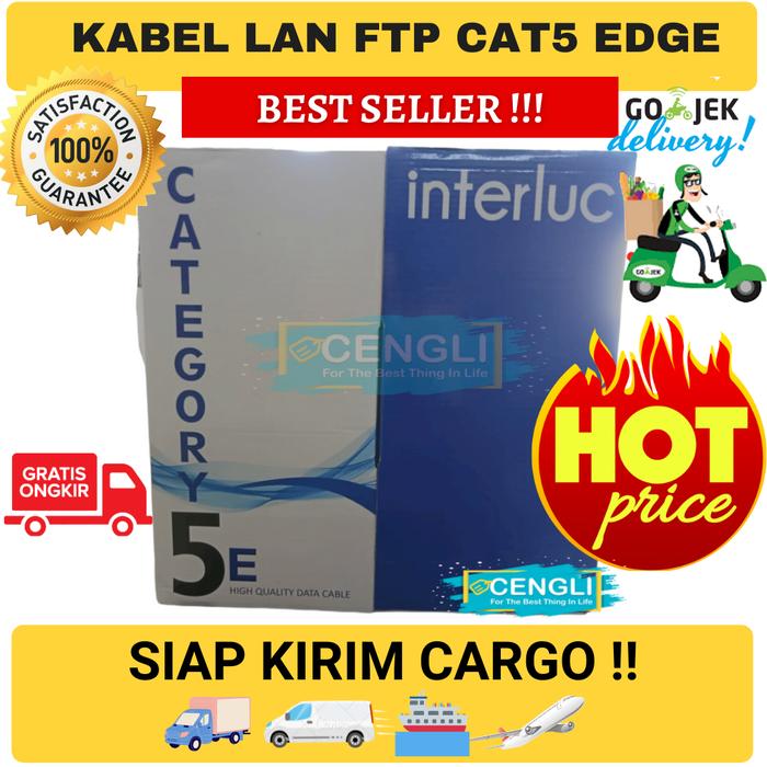 Gambar Kabel CAT5 EDGE Interluc FTP Cat5e Kabel Lan Outdoor berkualitas - CAT5E FTP 305M dari Cengli Store Kota Surabaya Tokopedia