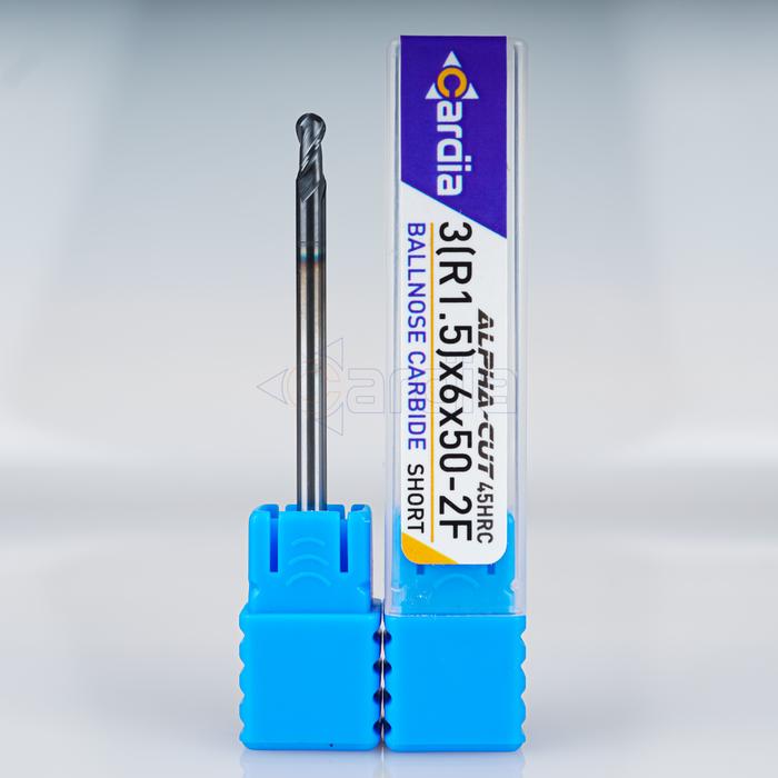 Gambar Ballnose 3 mm R1.5 x 50 | 75 | 100 - 2F Ball nose Carbide 45HRC CARDIA - Short 3mm x 50 dari Cardia Tools undefined Tokopedia