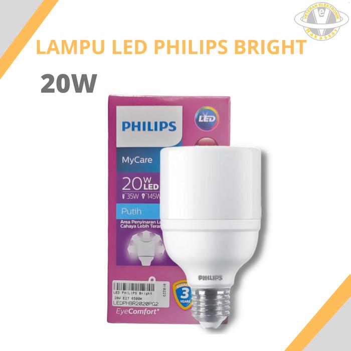 Gambar Lampu Led Philips Bright 9W / 11W / 20W E27 Cahaya Putih - 20 WATT dari Veteran Elektronik Mks undefined Tokopedia