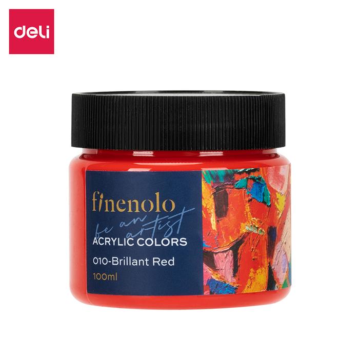 Gambar Deli Acrylic Paint / Cat Akrilik / Cat Lukis 100ml Warna Terang EC17 - Brilliant Red dari Deli Stationery Indonesia undefined Tokopedia