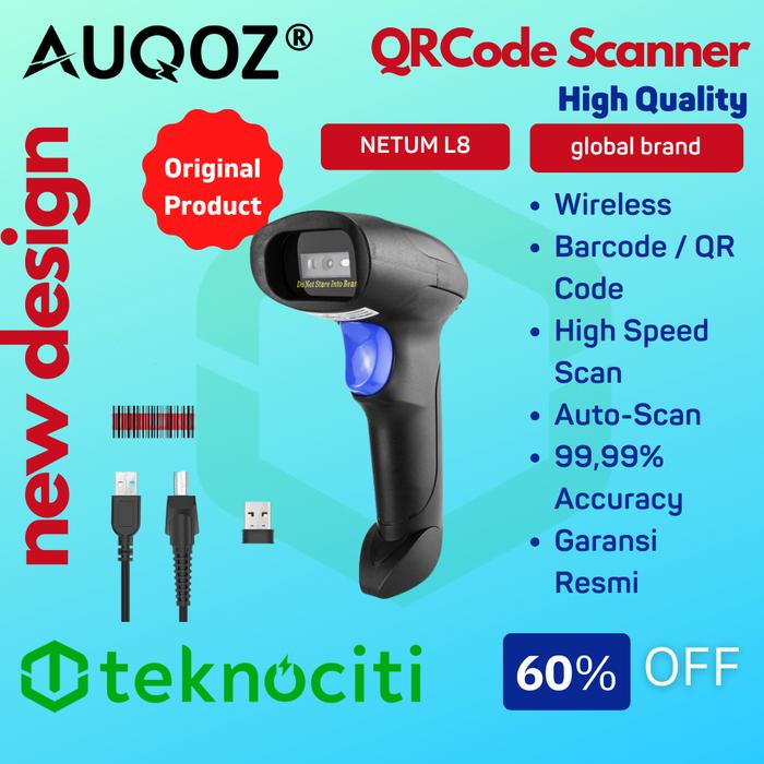 Gambar AUQOZ AQ-S8 Laser Wireless Barcode / QR Code Scanner 1D / 2D dari TEKNOCITI undefined Tokopedia