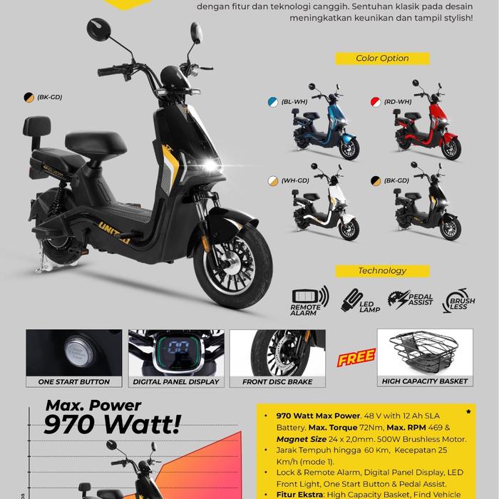 Gambar Sepeda Listrik United Bike Salvador SE - Hitam dari Toko Sepeda Yerikho undefined Tokopedia