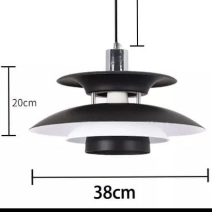 Gambar Lampu gantung Hias minimalis modern D38cm - Hitam dari velins sinar undefined Tokopedia