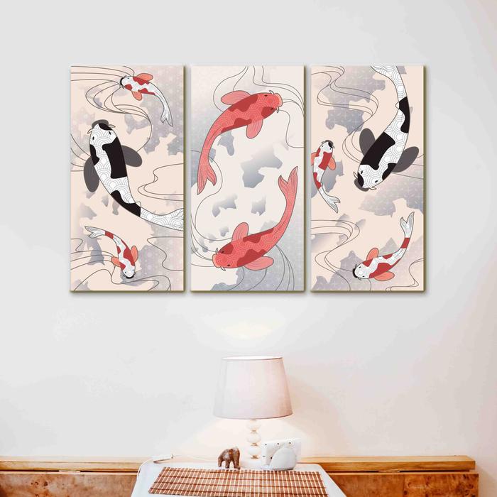 Gambar Hiasan Dinding Lukisan Jepang ikan koi bunga sakura japanese art - Standard dari Ugiarts undefined Tokopedia