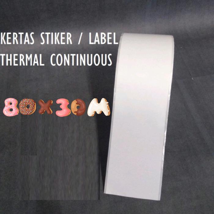 Gambar Label Stiker Barcode Thermal 80mm x 30m Label Continuous Printer 80x80 dari Barcode Maker undefined Tokopedia