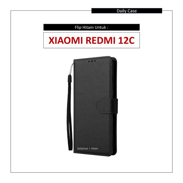 Gambar Flip Case XIAOMI REDMI 12C Casing Hardcase Terbaru Kesing HP Kulit - Hitam dari Daily Case.id undefined Tokopedia