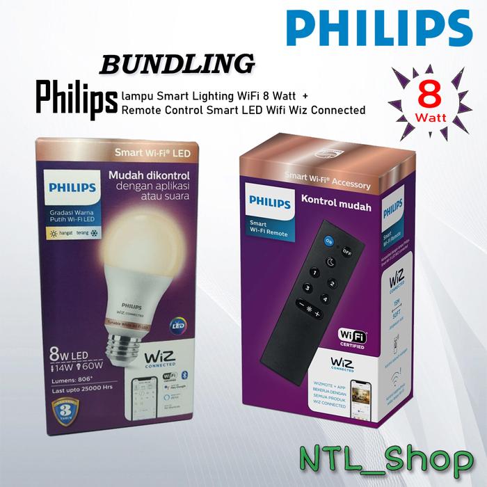 Gambar Paket Bundling Lampu Philips Smart Lighting wifi + Remot control smart - 8 Watt + Remot dari NTL.ID undefined Tokopedia