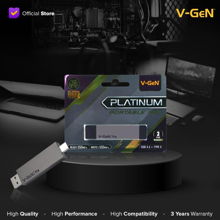 Gambar V-GeN SSD Portable 128GB 256GB 512GB 1TB 2TB HDD External Type-C VGEN - 1TB dari Semua V-GeN undefined Tokopedia