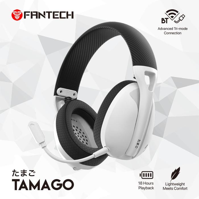 Gambar Fantech TAMAGO Wireless Bluetooth Wired Gaming Headset - Putih dari mog id undefined Tokopedia