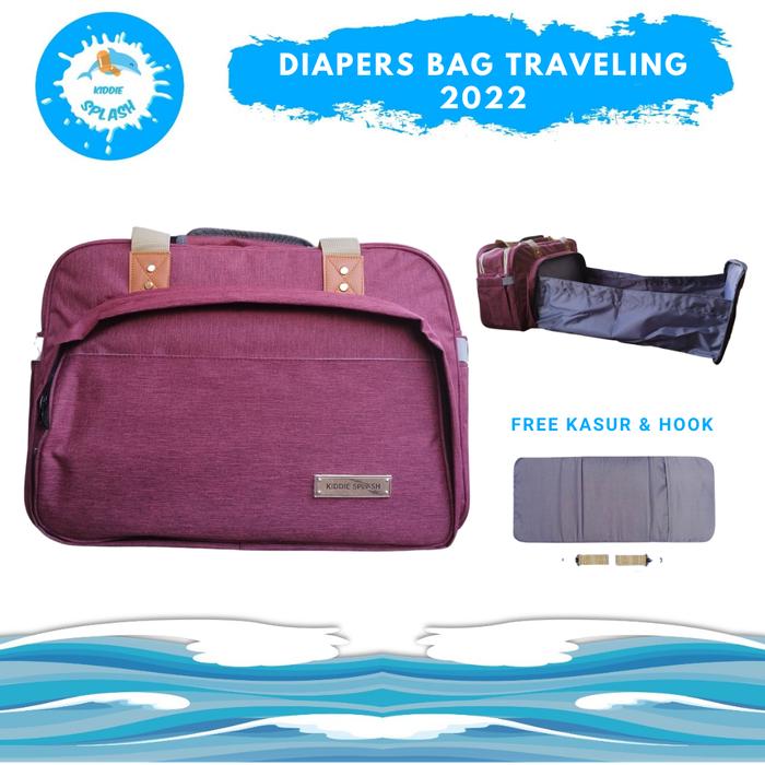 Gambar Tas Perlengkapan Bayi Diaper Bag Traveling Multifungsi 2022 - Red Maroon dari kiddiesplashofficial undefined Tokopedia