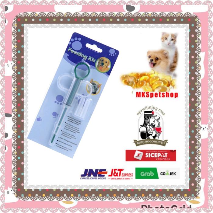 Gambar Feeding Kit@ Alat pelontar obat hewan kucing anjing - Hijau dari MKS petshop3 undefined Tokopedia