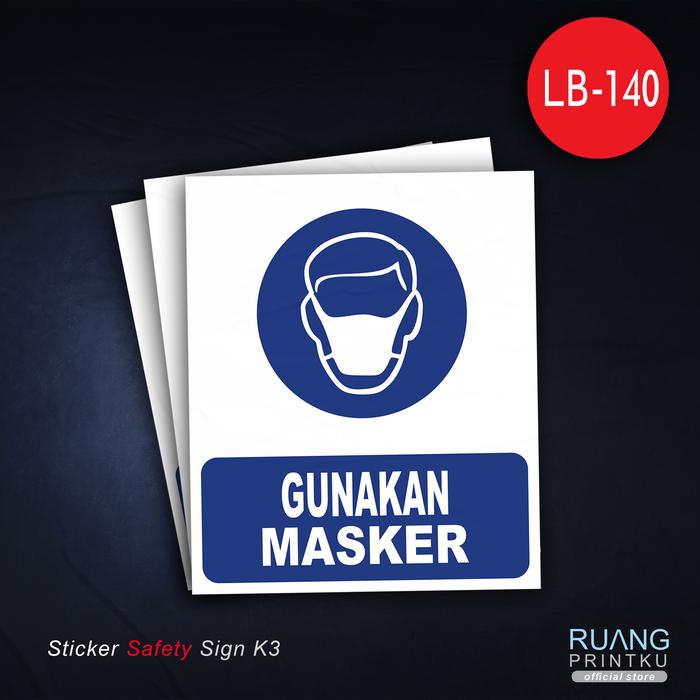 Gambar Sticker Safety Sign K3 Wajib Menggunakan APD / PPE - Gunakan Masker dari Ruang Printku undefined Tokopedia