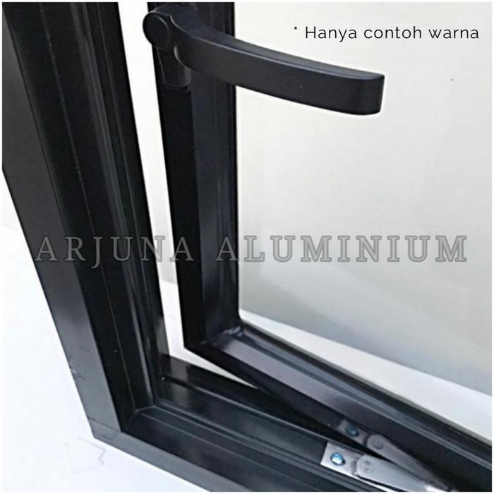 Gambar Jendela Aluminium Casement Ornamen 100x50 - Hitam, J1 Kaca Riben dari ARJUNA ALUMINIUM undefined Tokopedia