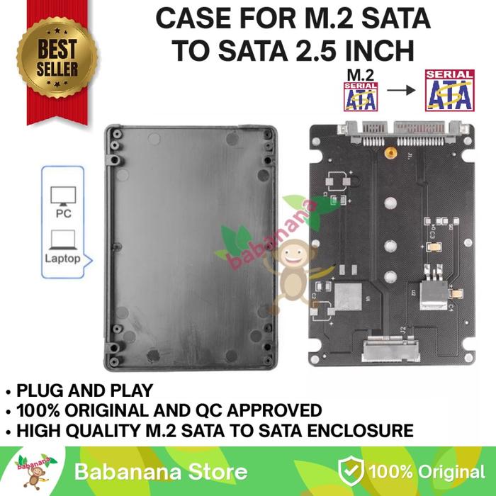 Gambar Case 2.5 inch ssd hdd msata to sata m.sata enclosure internal pc hitam - M.2 SATA  HITAM dari babanana store undefined Tokopedia
