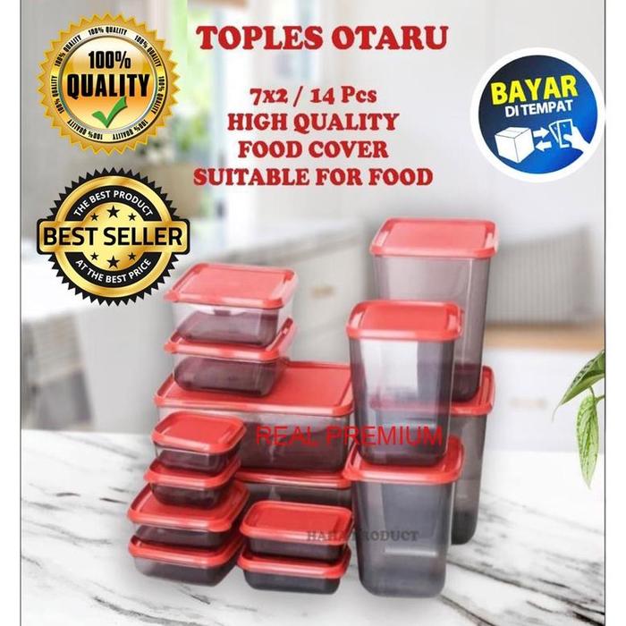 Gambar Toples Otaru Kue Snack Makanan isi 14 Pcs / Smoke Toples Set ZM - Merah dari Customary undefined Tokopedia