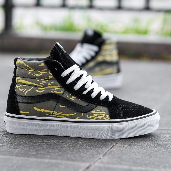 Sepatu Red Blue Yellow Green High Top Vans Vans Sk8-Low Black