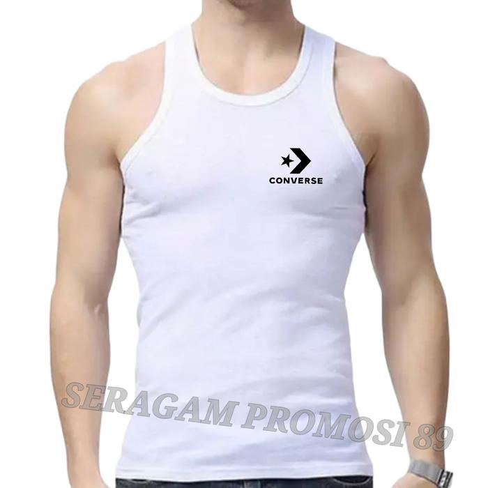 Gambar Baju Singlet Pria Distro Keren Kaos Dalam Tanpa lengan laki-laki CONVR - Putih(CONVR), Singlet=XXL dari MASTER SERAGAM undefined Tokopedia