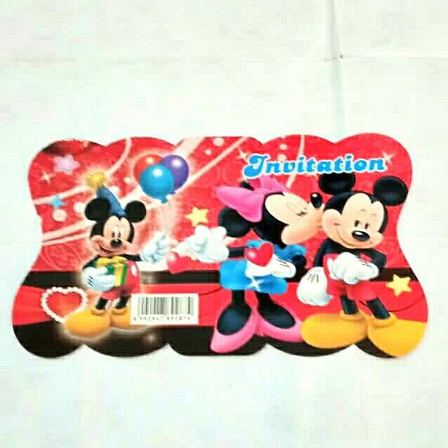 Gambar Perlengkapan Ulang Tahun Ultah Anak Kartu Undangan (isi 10/pak) - mickey minie dari VICTORIAKADO undefined Tokopedia