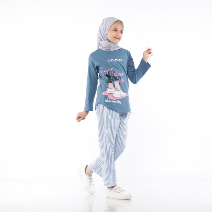 Gambar Setelan Anak Perempuan Tanggung Setcel Kaos 5 Sampai 14 Tahun - Denim, L dari Mamau ID undefined Tokopedia