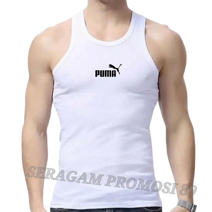 Gambar Kaos Dalam Singlet Pria PUME Baju Lekbong Distro Cowok Tank Top Pria - Putih(PUME), Singlet=L dari MASTER SERAGAM undefined Tokopedia