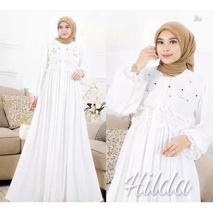 Gambar Baju Gamis Wanita Muslim Dewasa Jubah Muslimah Fashion Maxi Dress Baru - Putih dari SA Aryaguna undefined Tokopedia