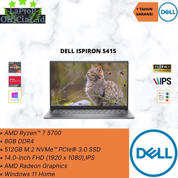Dell Inspiron 5415 Ryzen7 16GB 512GB Dell Laptop Inspiron 14-5415