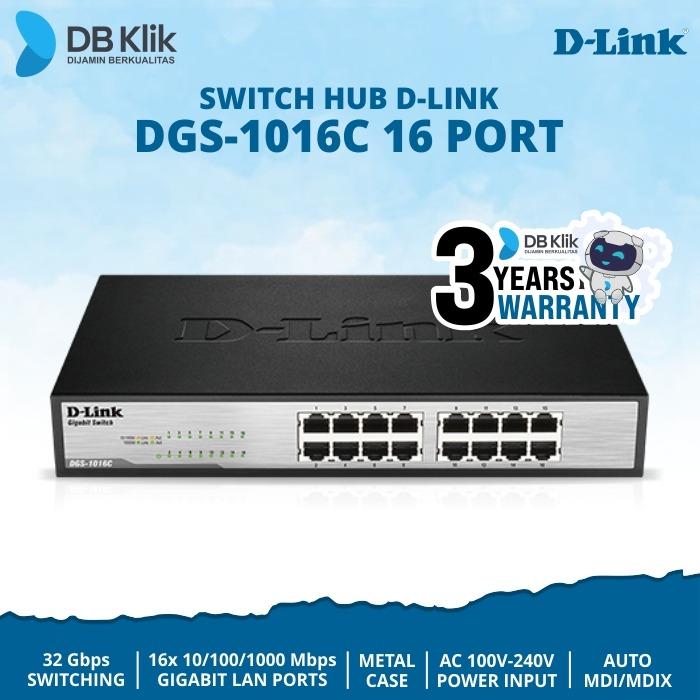 Gambar Switch Hub D-link DLink 16 Port DGS 1016C Metal Case dari DBKlik Indonesia undefined Tokopedia
