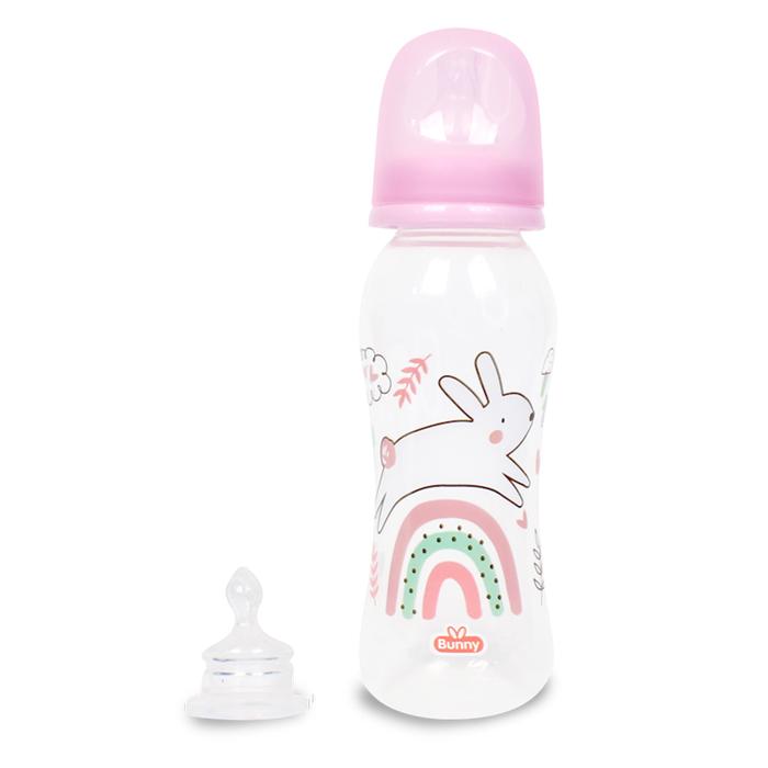 Gambar Bunny Regular Feeding Bottle Free Nipple Botol Susu Dot Gepeng 250ml - Pink dari Lustybunny Baby undefined Tokopedia