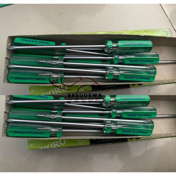 Gambar TEKIRO OBENG KRISTAL PLUS PH0 X 100 MM (Ø 4) / IN LINE SCREWDRIVER dari Basudewa Group undefined Tokopedia