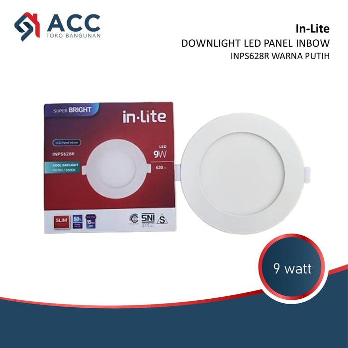 Gambar InLite Downlight Panel Light LED Inbow 9W 9 Watt Bulat INPS628R - Putih 6500K dari Toko Bangunan ACC undefined Tokopedia