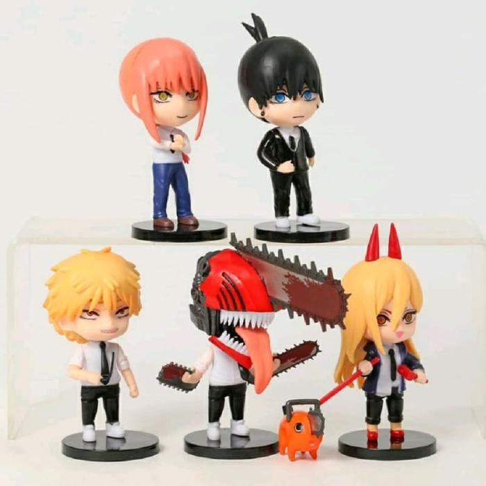 Gambar figure anime chainsaw man denji power action figure - SET 6PC/11CM dari KITTY TOYS undefined Tokopedia