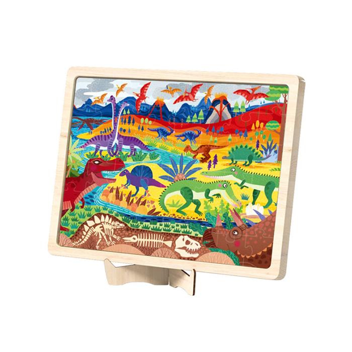 Gambar Mideer Wooden Standing Puzzle - Puzzle Kayu Tebal Tema Laut - Dino Kingdom dari BABO TOYS undefined Tokopedia