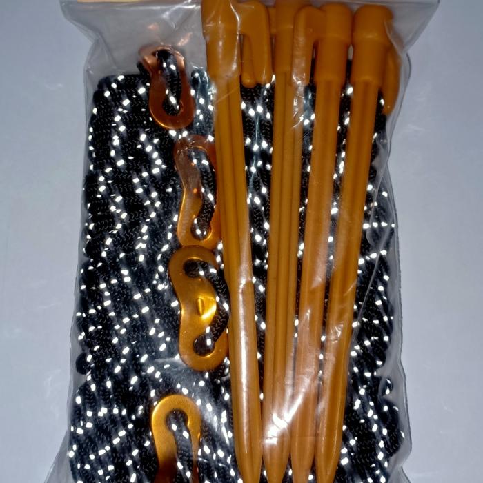 Gambar Paket Tali paracord 7 core Pasak ABS dan Guyline Alloy Untuk flysheet - Hitam dari MONLIMESS undefined Tokopedia