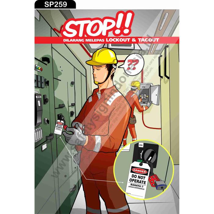 Jual SP259 Poster K3 Safety A2 - STOP, Dilarang Melepas Lockout ...
