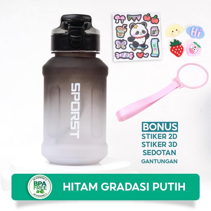 Gambar Botol Air Minum Gradasi Sports 1000ML Free Stiker 2D+3D BPA FREE - Hitam dari Jasa Impot China undefined Tokopedia