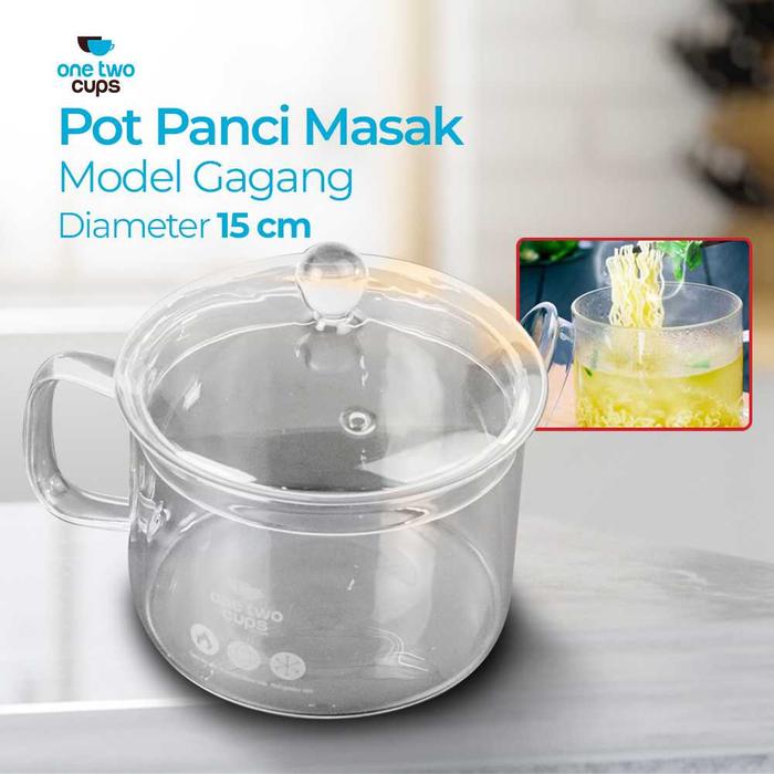 Gambar Panci Kaca Masak Tahan Panas Stewing Soup Pot Borosilicate Glass - Gagang  15 cm dari RUMAH PERKAKAS 47 undefined Tokopedia