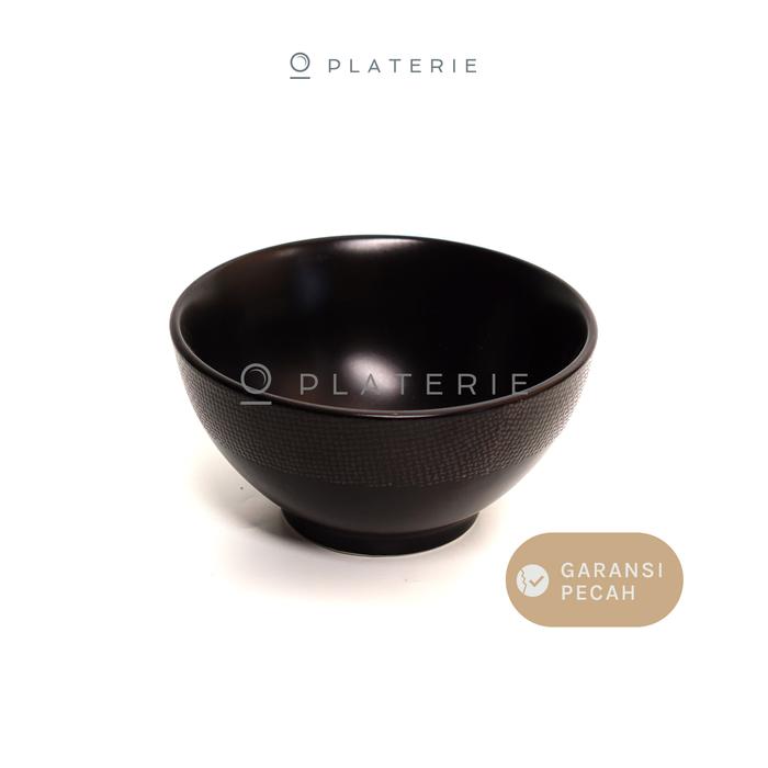 Gambar MANGKOK KERAMIK RICE BOWL 6 INCH / 14.5CM VESUVIO MIX COLORS - BLACK dari Platerie undefined Tokopedia