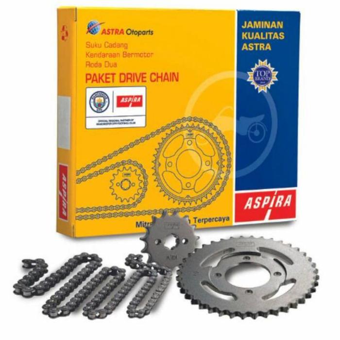 Jual GEAR GIR SET + RANTAI MOTOR HONDA SUPRA FIT NEW REVO 100 ASPIRA