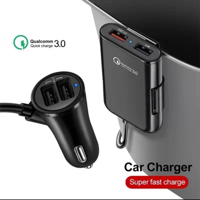 Gambar Qualcomm Car Charger Fast Charging 4 Port 1 2 Meter Casan Mobil dari Hks Cellular undefined Tokopedia