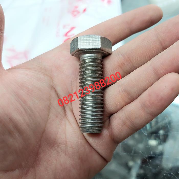 Gambar Baut ss 304 m18 x 50 Hexagon bolt stainless steel 304 baut 18x50 THE - baut saja dari TRISTECH_NEW undefined Tokopedia