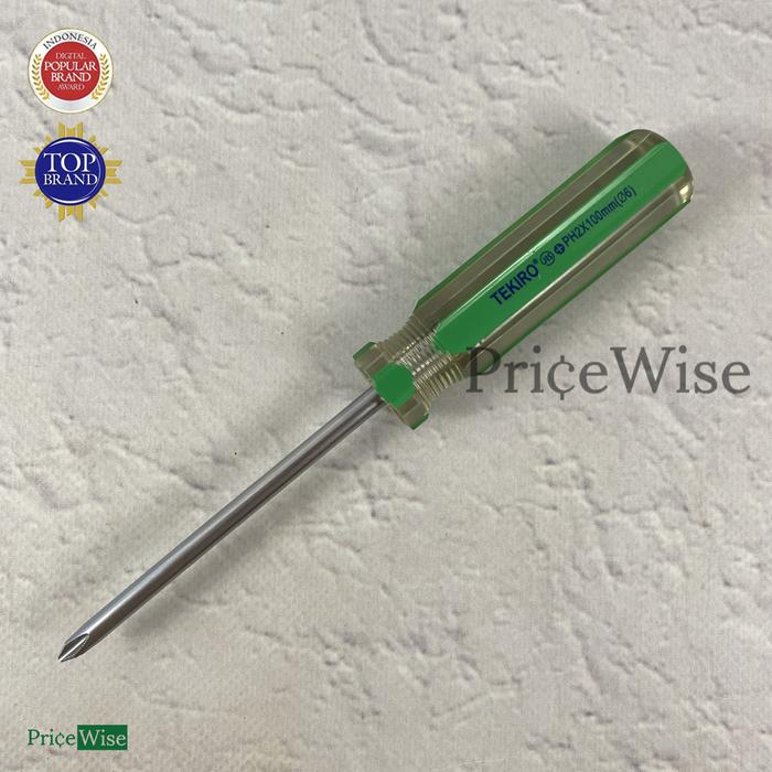 Gambar Obeng Kristal Plus PH2 x 100 mm 4" Tekiro / In Line Screwdriver dari PriceWise.diy undefined Tokopedia