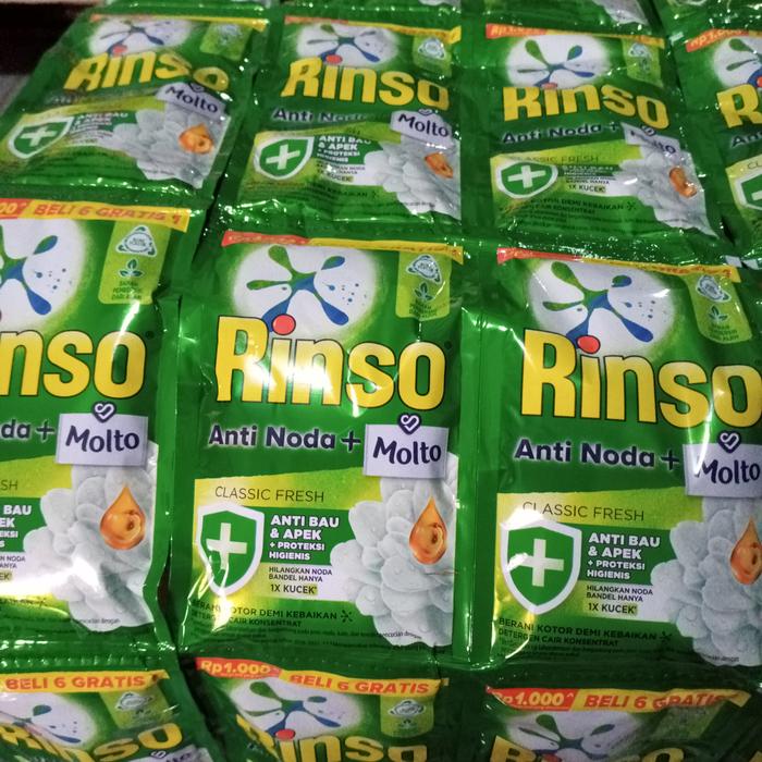 Gambar Rinso Cair Sachet 1000an (12 Sachet x 38ml) - Classic 14 Scht dari Gajayana Store undefined Tokopedia
