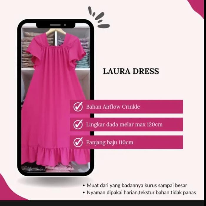 Gambar Dress Daster Wanita Terbaru Bahan Adem Crinkle Airflow - Fanta, All Size dari Asyfa Shop BDG_NEW undefined Tokopedia