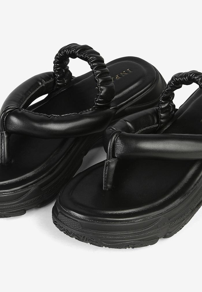 INPACA Berlin Puffy Thong Sporty Sandals Black, 36