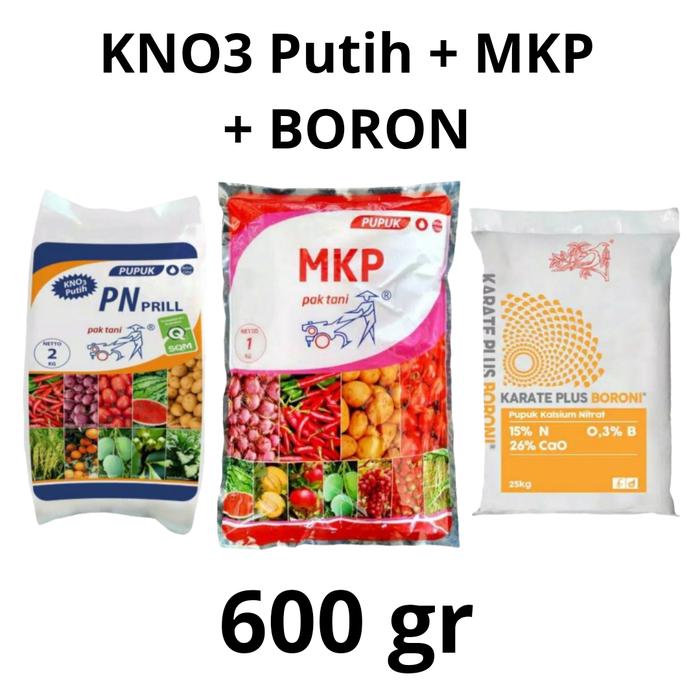 Gambar KNO3 PUTIH + MKP PAK TANI + BORON PAKET PUPUK ANGGUR BUAH SAYUR REPACK - PAKET 1 dari Alfatihjayatani undefined Tokopedia